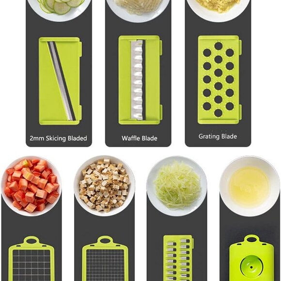 Vegetable Chopper, Pro Onion Choppers, Multifunctional 16 in 1 Food Slicing New! - Picture 2 of 8